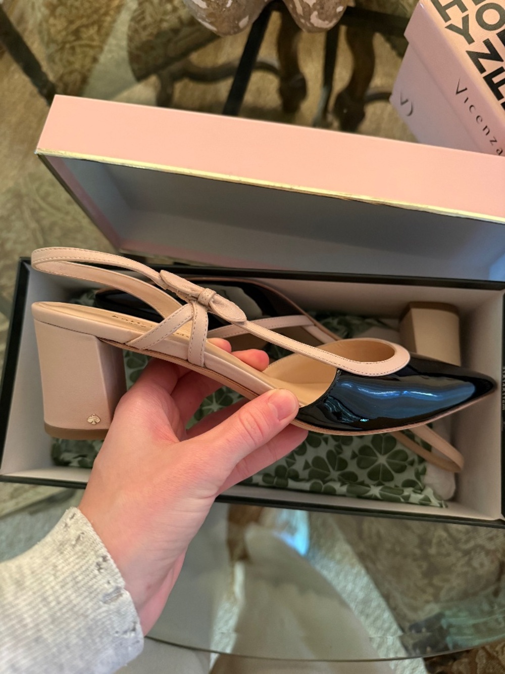 Kate Spade Black & Nude Patent Leather Pump